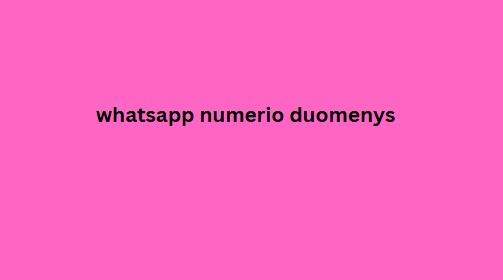 whatsapp numerio duomenys